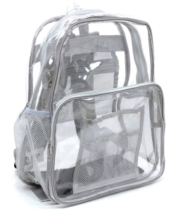 See Thru Clear Bag Large Backpack School Bag CW216 GRAY
